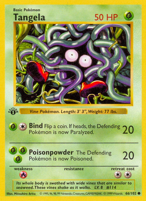 Tangela (66/102) (Shadowless) [Base Set 1st Edition] | Good Games North