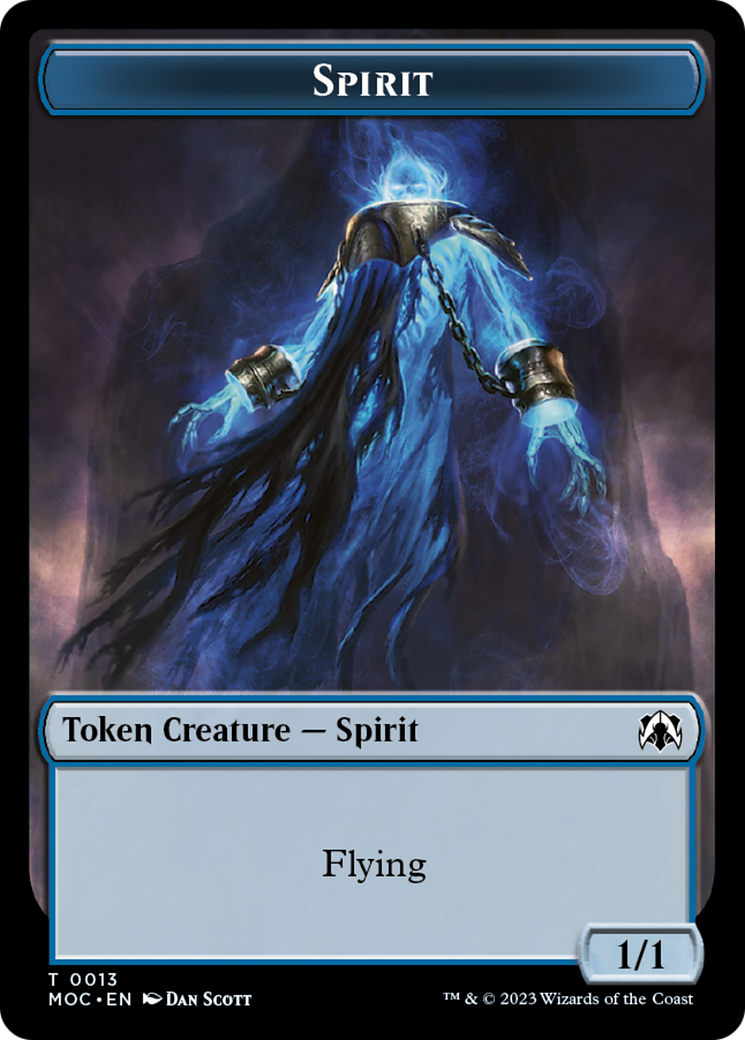 Spirit (9) // Spirit (13) Double-Sided Token [March of the Machine Commander Tokens] | Good Games North