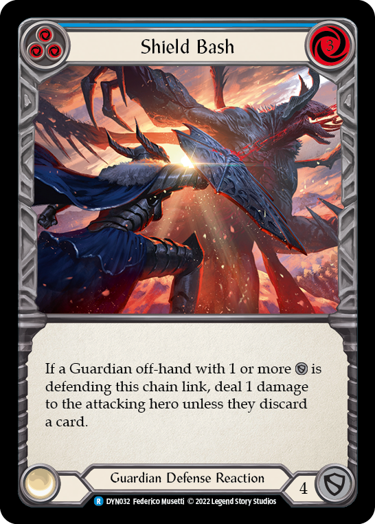 Shield Bash (Blue) [DYN032] (Dynasty)  Rainbow Foil | Good Games North