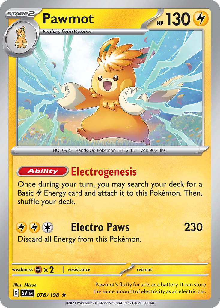Pawmot (076/198) (Line Holo) [Scarlet & Violet: Base Set] | Good Games North