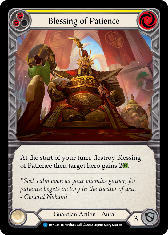 Blessing of Patience (Yellow) [DYN034] (Dynasty)  Rainbow Foil | Good Games North