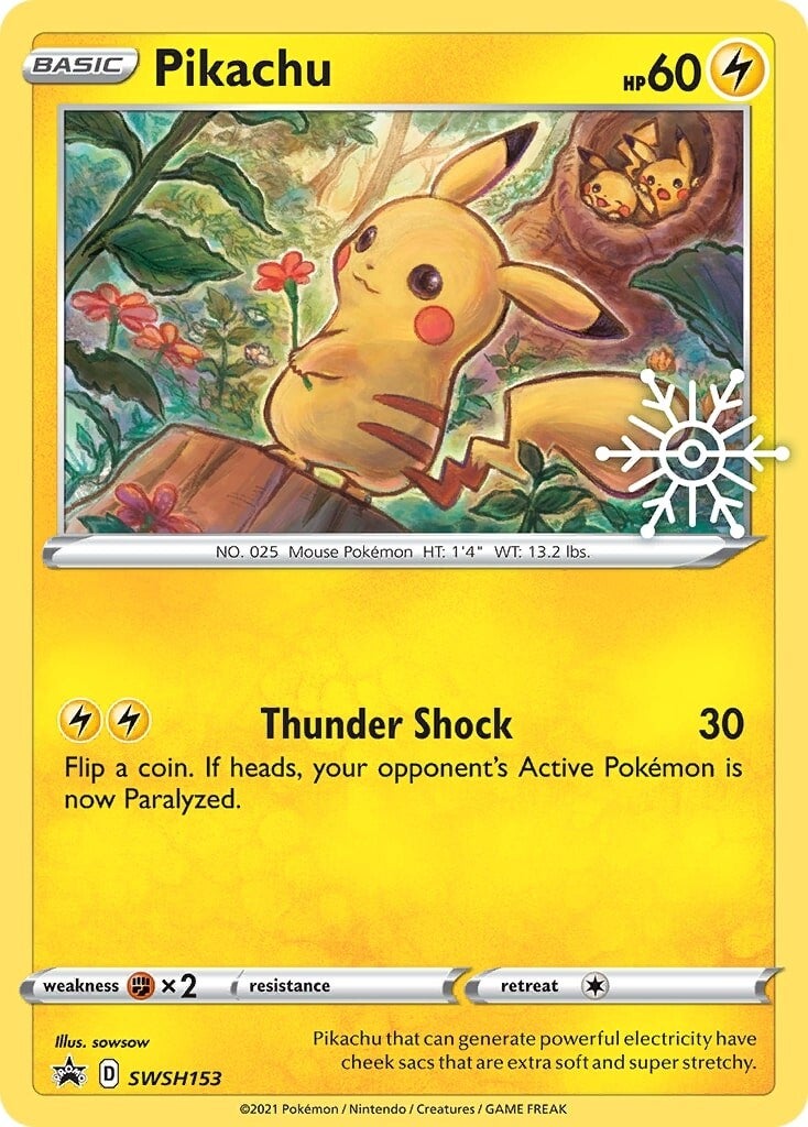 Pikachu (SWSH153) (Holiday Calendar) [Sword & Shield: Black Star Promos] | Good Games North