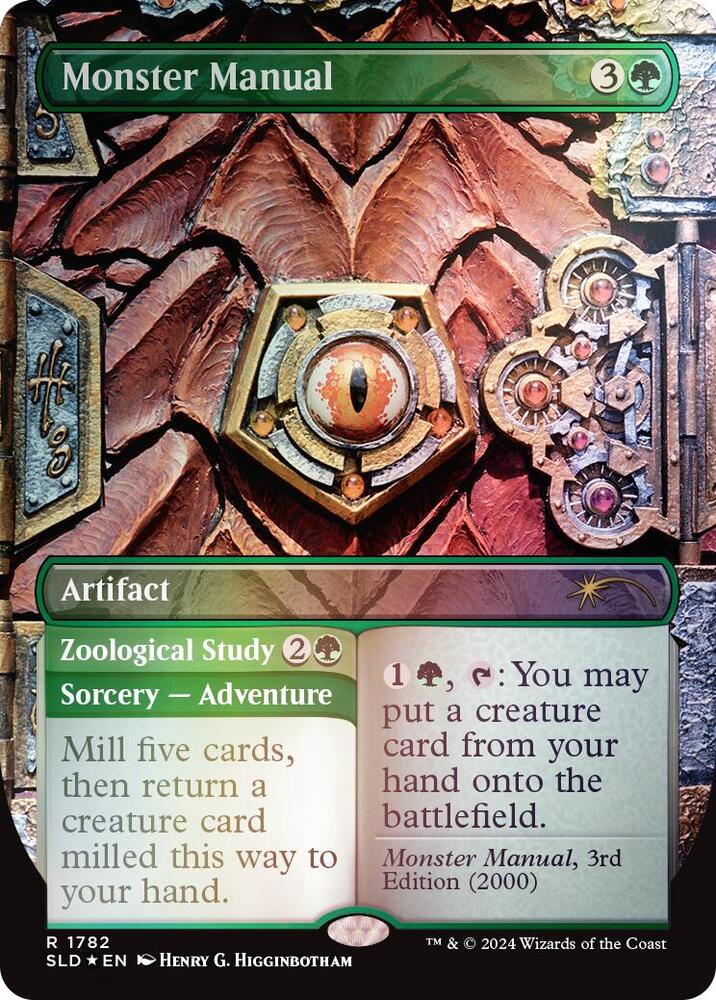 Monster Manual // Zoological Study 1782 (Secret Lair Drop Series)  - Borderless Rainbow Foil | Good Games North