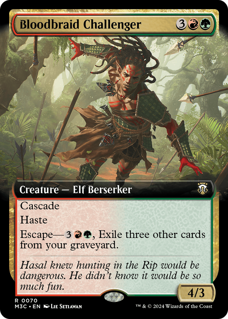 Bloodbraid Challenger (Extended Art) (Ripple Foil) [Modern Horizons 3 Commander] | Good Games North