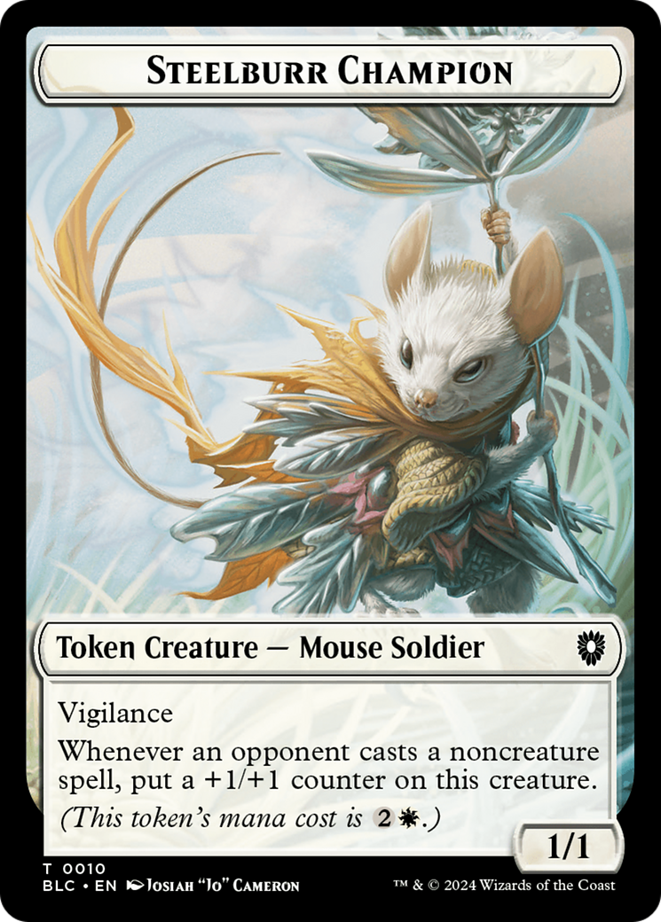 Steelburr Champion // Squid Double-Sided Token [Bloomburrow Commander Tokens] | Good Games North