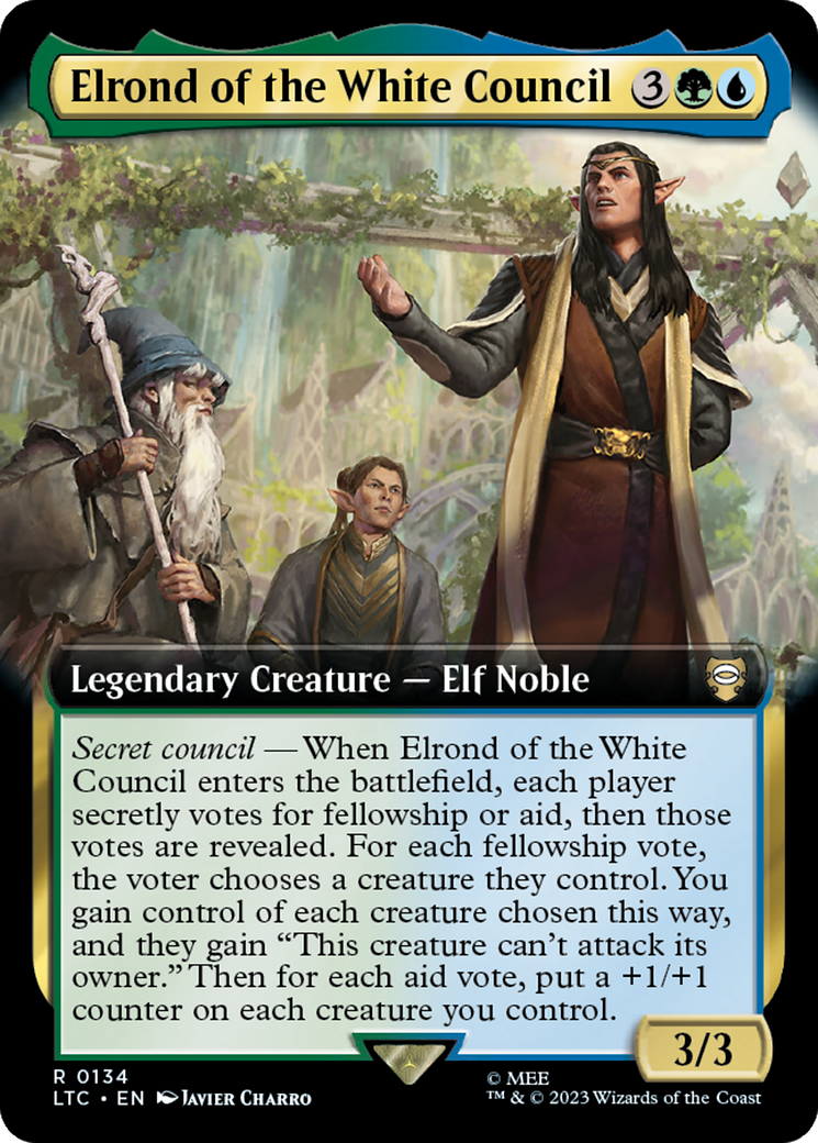 Elrond of the White Council (Extended Art) [The Lord of the Rings: Tales of Middle-Earth Commander] | Good Games North