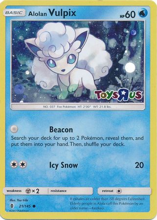 Alolan Vulpix (21/145) (Toys R Us Promo) [Sun & Moon: Guardians Rising] | Good Games North