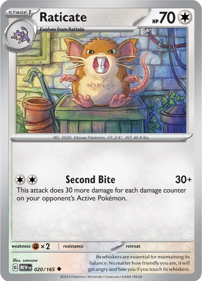 Raticate (020/165) [Scarlet & Violet 151] | Good Games North