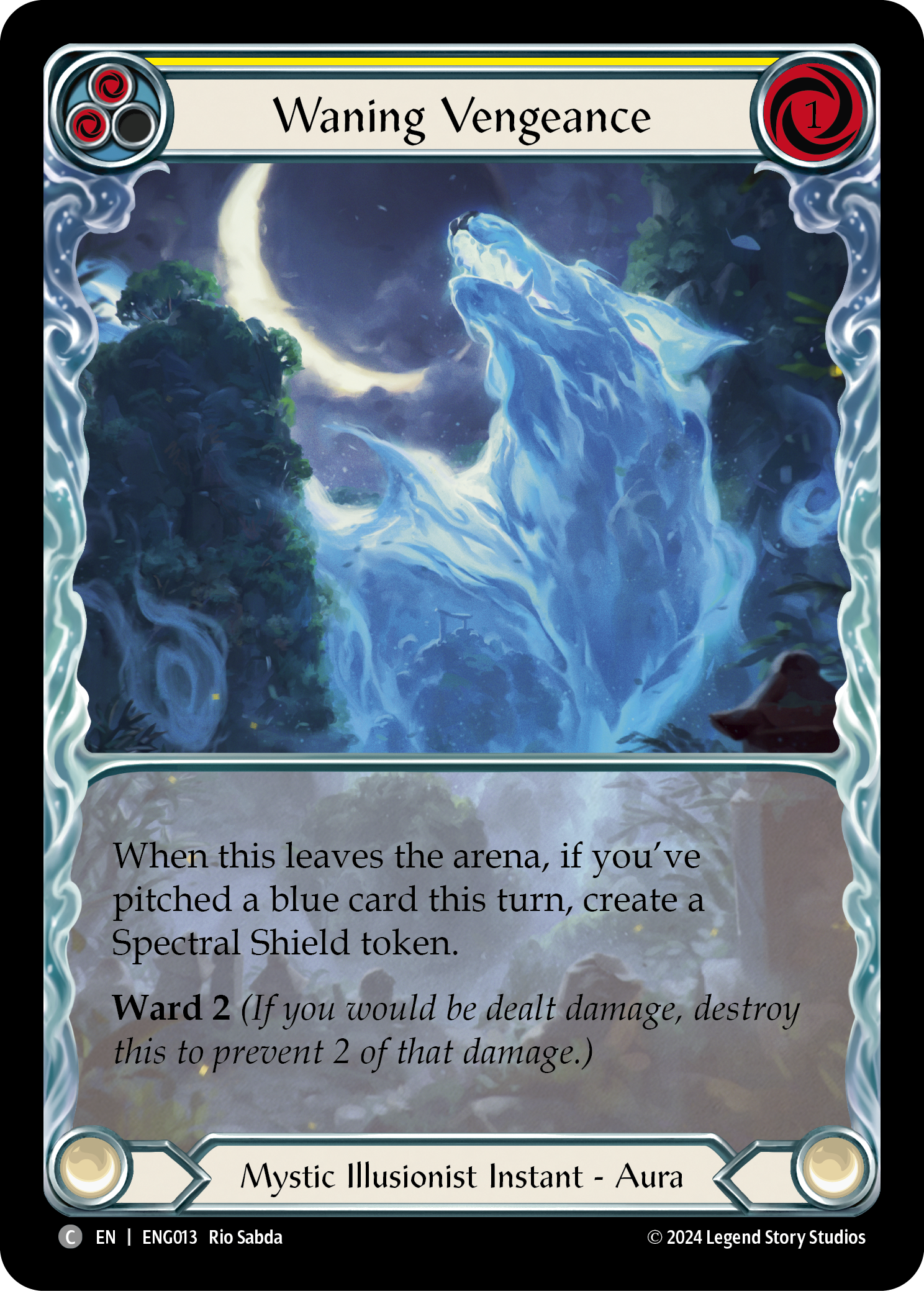 Waning Vengeance (Yellow) [ENG013] (Part the Mistveil Enigma Blitz Deck) | Good Games North