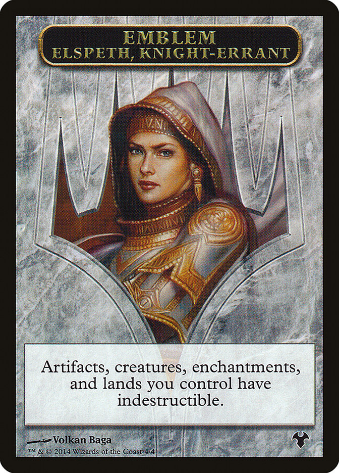 Emblem - Elspeth, Knight-Errant // Soldier Double-Sided Token [Modern Event Deck 2014 Tokens] | Good Games North