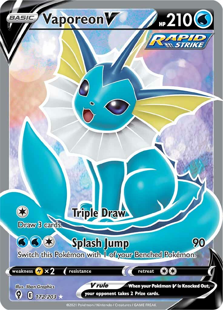 Vaporeon V (172/203) [Sword & Shield: Evolving Skies] | Good Games North