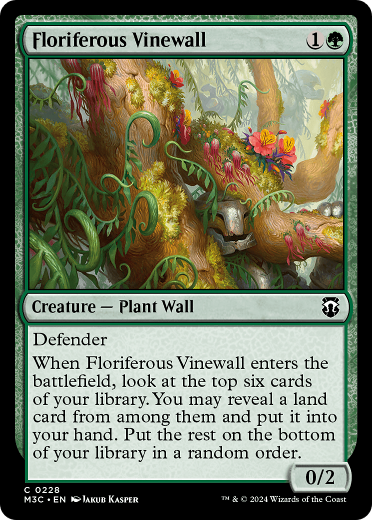 Floriferous Vinewall (Ripple Foil) [Modern Horizons 3 Commander] | Good Games North