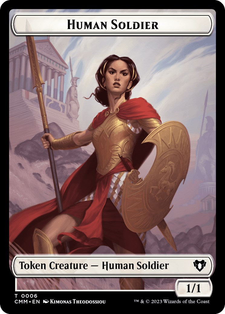 Human Soldier // Dragon (0021) Double-Sided Token [Commander Masters Tokens] | Good Games North