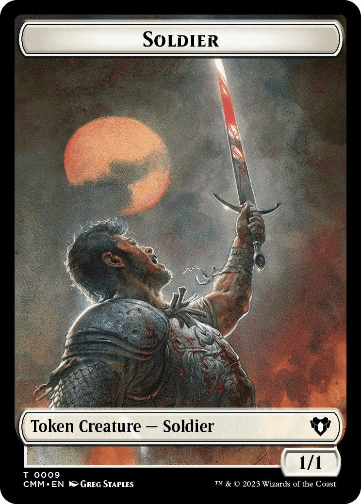 Soldier // Dragon (0020) Double-Sided Token [Commander Masters Tokens] | Good Games North