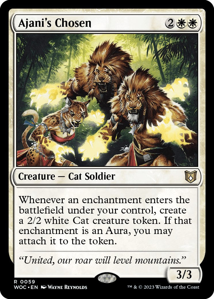 Ajani's Chosen [Wilds of Eldraine Commander] | Good Games North