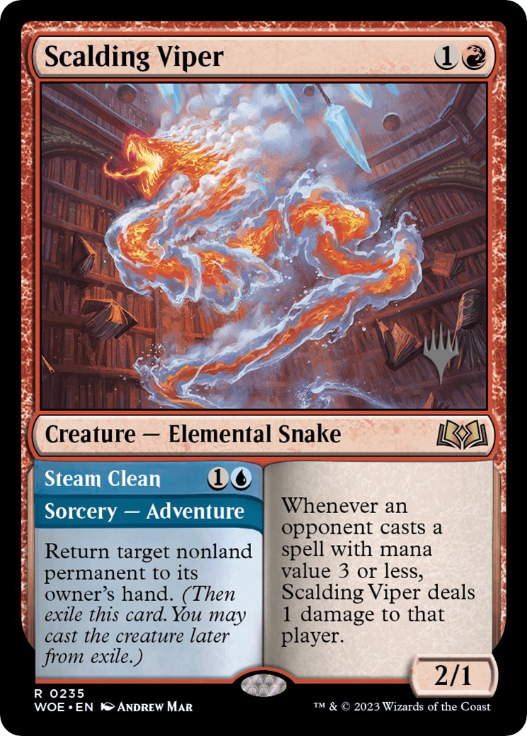 Scalding Viper // Steam Clean (Promo Pack) [Wilds of Eldraine Promos] | Good Games North
