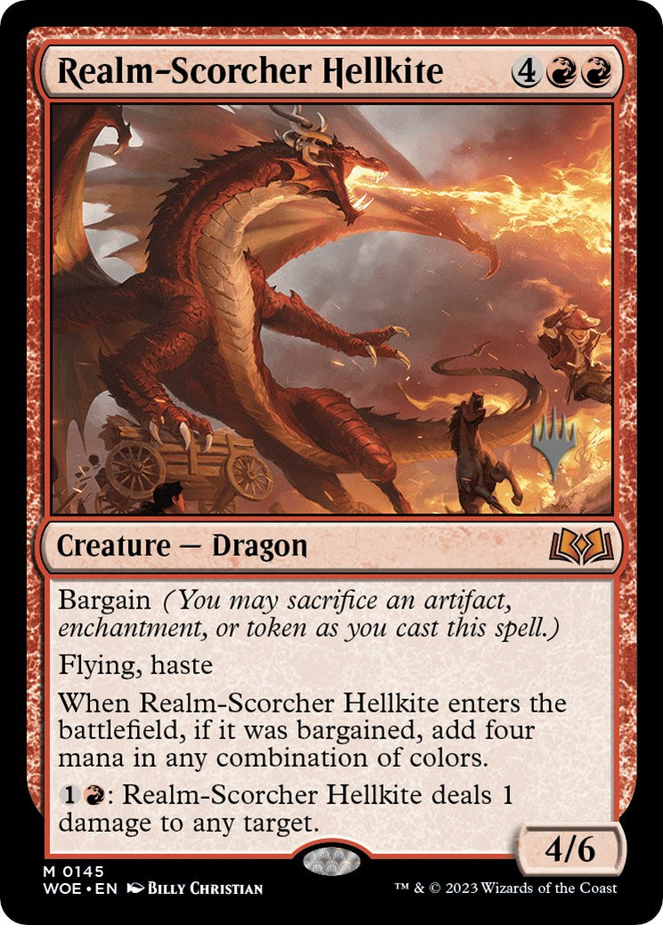 Realm-Scorcher Hellkite (Promo Pack) [Wilds of Eldraine Promos] | Good Games North