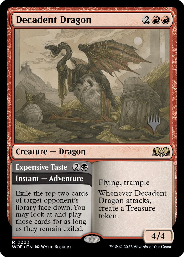 Decadent Dragon // Expensive Taste (Promo Pack) [Wilds of Eldraine Promos] | Good Games North