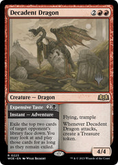 Decadent Dragon // Expensive Taste (Promo Pack) [Wilds of Eldraine Promos] | Good Games North