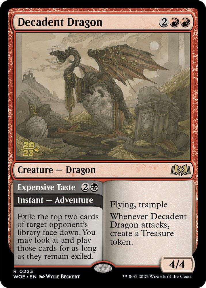 Decadent Dragon // Expensive Taste (Promo Pack) [Wilds of Eldraine Promos] | Good Games North