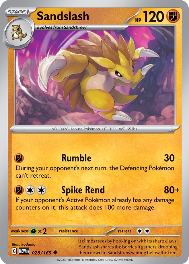 Sandslash (028/165) [Scarlet & Violet 151] | Good Games North