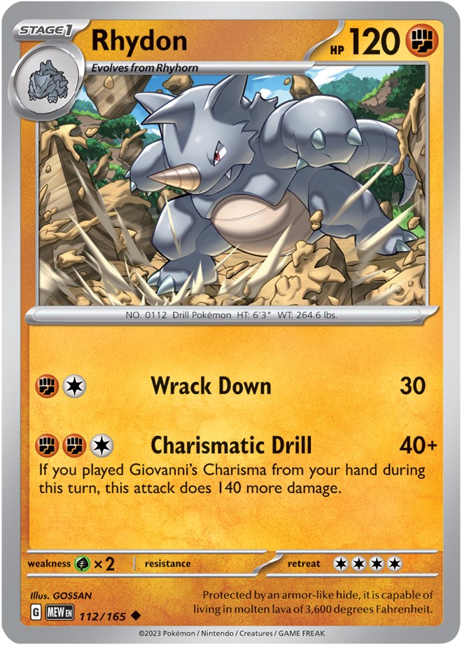 Rhydon (112/165) [Scarlet & Violet 151] | Good Games North