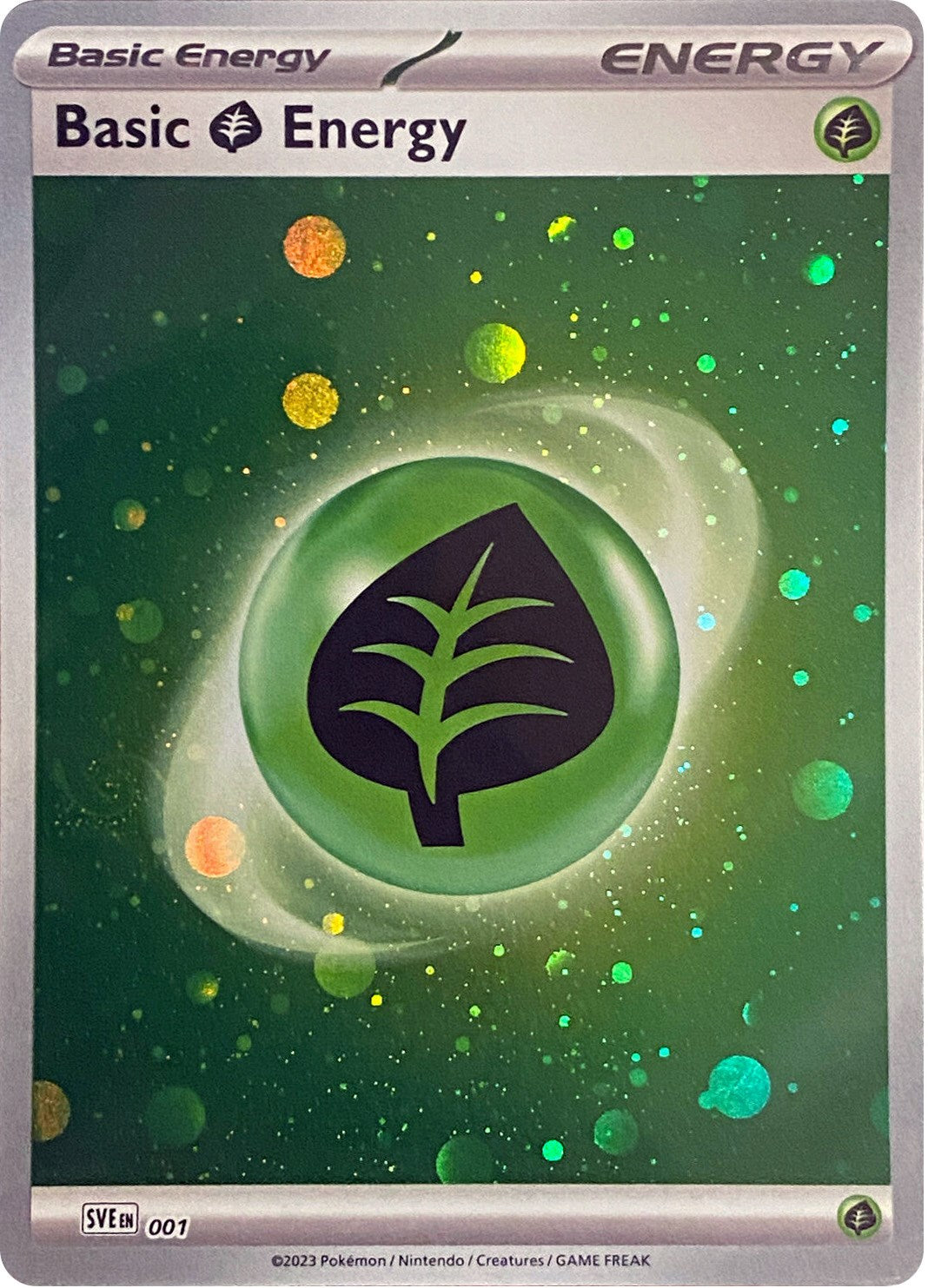 Basic Grass Energy (001) (Cosmos Holo) [Scarlet & Violet: Base Set] | Good Games North
