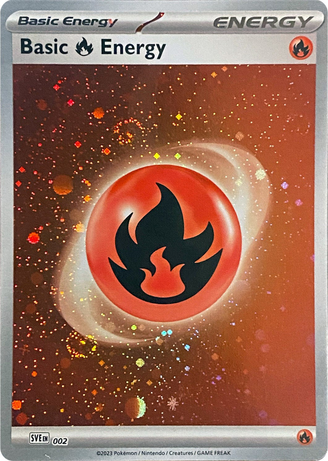 Basic Fire Energy (002) (Cosmos Holo) [Scarlet & Violet: Base Set] | Good Games North