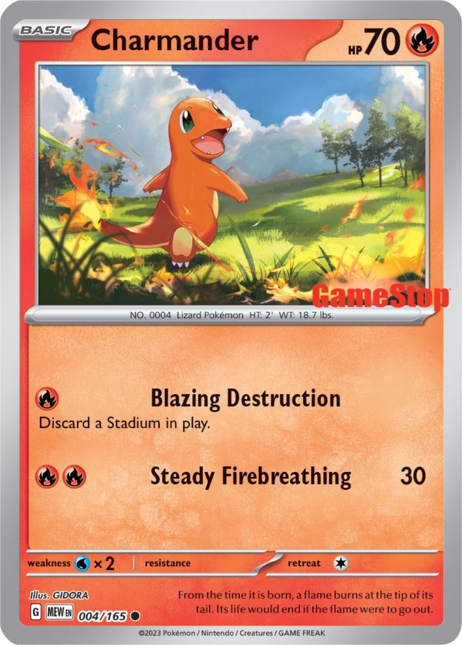 Charmander (004/165) (GameStop Exclusive) [Scarlet & Violet 151] | Good Games North