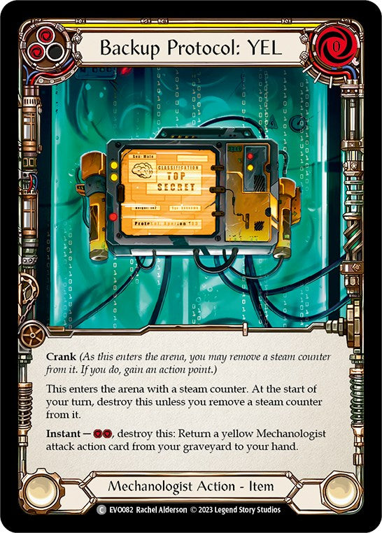 Backup Protocol: YEL [EVO082] (Bright Lights)  Rainbow Foil | Good Games North