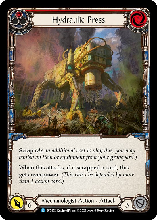 Hydraulic Press (Red) [EVO102] (Bright Lights)  Rainbow Foil | Good Games North