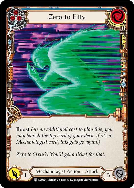 Zero to Fifty (Blue) [EVO164] (Bright Lights)  Rainbow Foil | Good Games North