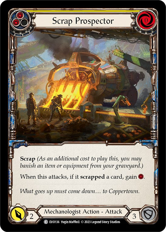 Scrap Prospector (Yellow) [EVO136] (Bright Lights)  Rainbow Foil | Good Games North