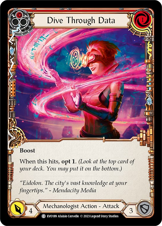 Dive Through Data (Red) [EVO189] (Bright Lights)  Rainbow Foil | Good Games North