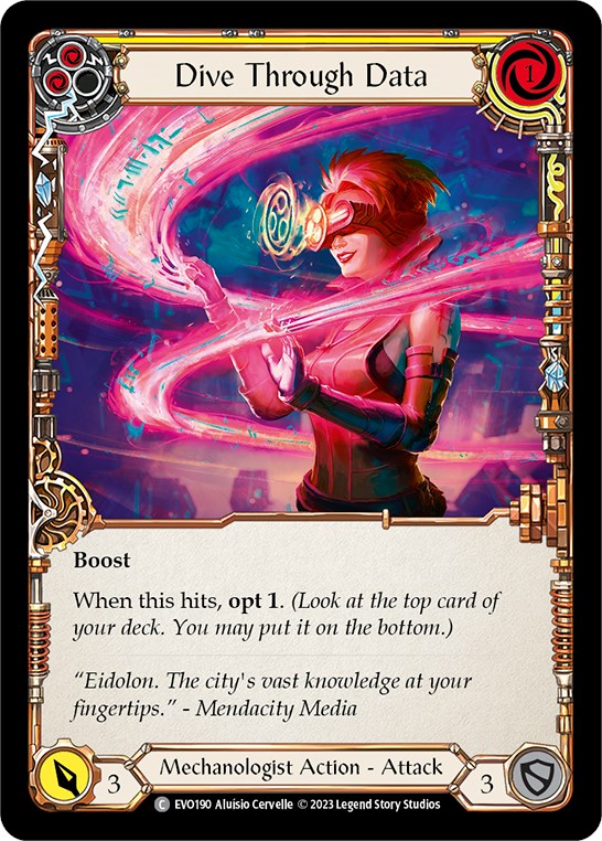Dive Through Data (Yellow) [EVO190] (Bright Lights)  Rainbow Foil | Good Games North