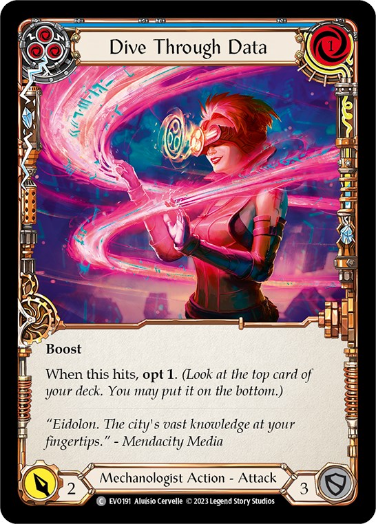 Dive Through Data (Blue) [EVO191] (Bright Lights)  Rainbow Foil | Good Games North