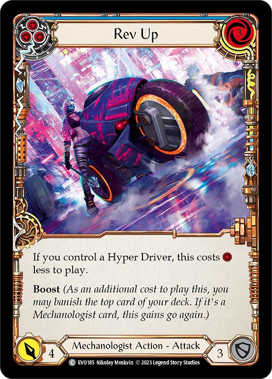 Rev Up (Blue) [EVO185] (Bright Lights)  Rainbow Foil | Good Games North