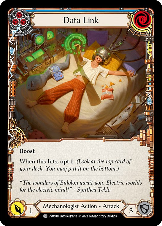 Data Link (Blue) [EVO188] (Bright Lights)  Rainbow Foil | Good Games North