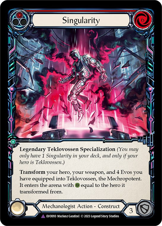 Singularity // Teklovossen, the Mechropotent (Cold Foil Marvel) [EVO010] (Bright Lights)  Cold Foil | Good Games North
