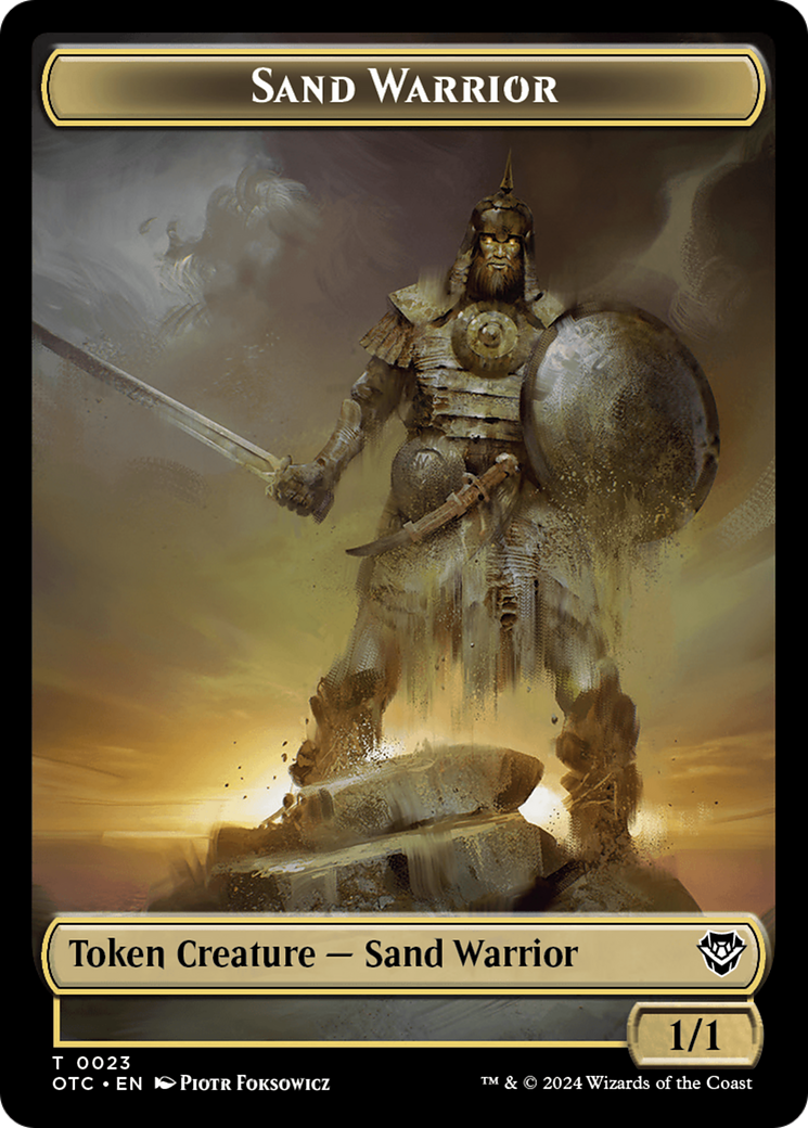 Plant // Sand Warrior Double-Sided Token [Outlaws of Thunder Junction Commander Tokens] | Good Games North