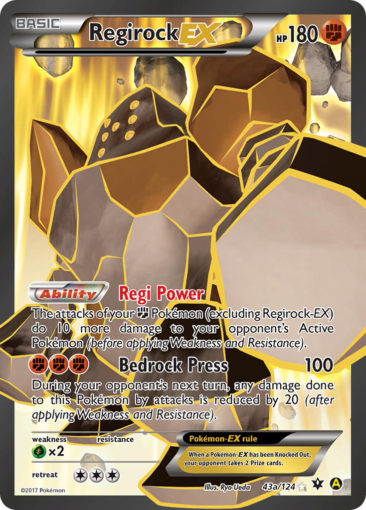 Regirock EX (43a/124) [Alternate Art Promos] | Good Games North