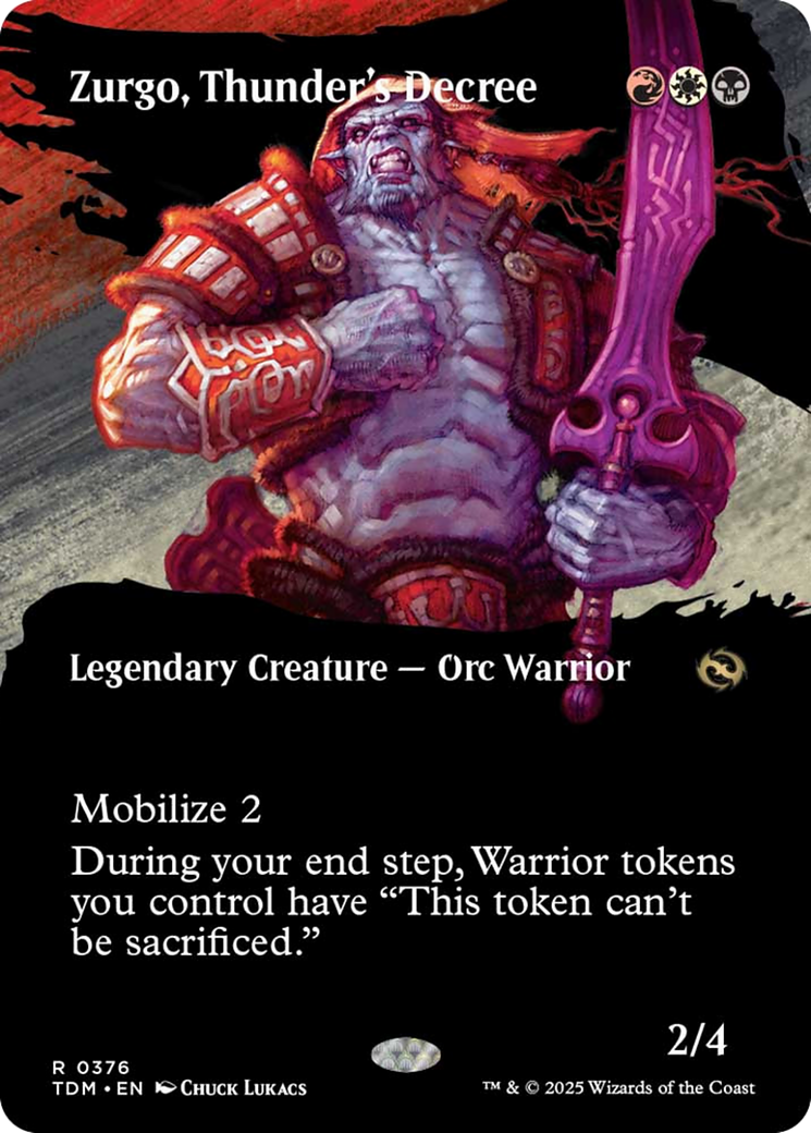 Zurgo, Thunder's Decree (Borderless) [Tarkir: Dragonstorm] | Good Games North