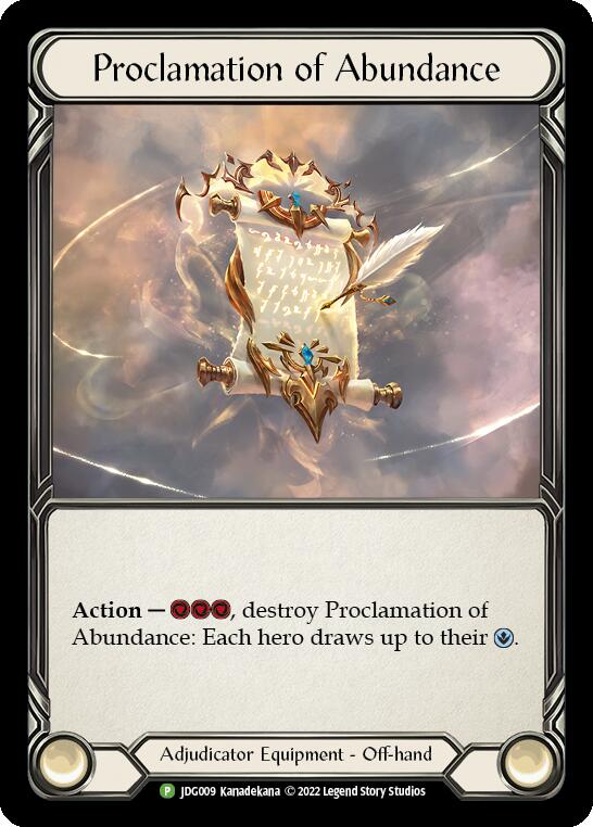 Proclamation of Abundance [JDG009] (Promo)  Cold Foil | Good Games North