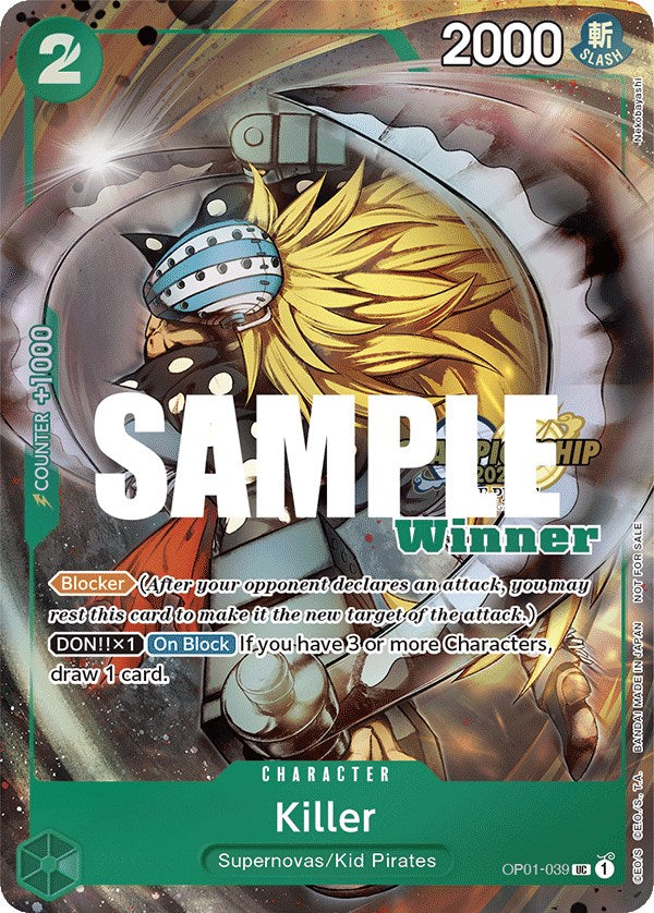 Killer (CS 2023 Top Players Pack) [Winner] [One Piece Promotion Cards] | Good Games North