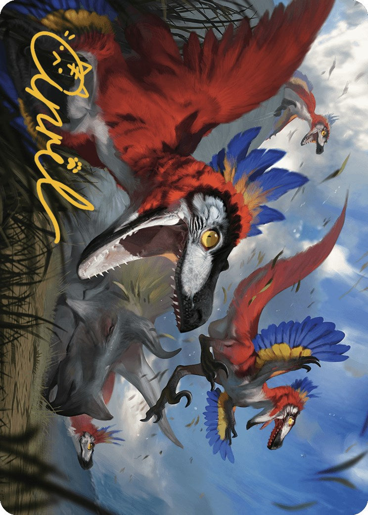 Wrathful Raptors Art Card (Gold-Stamped Signature) [The Lost Caverns of Ixalan Art Series] | Good Games North