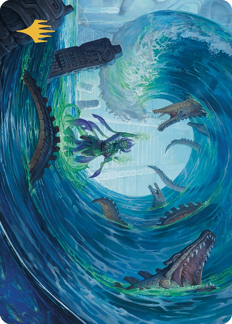Wave Goodbye Art Card (Gold-Stamped Planeswalker Symbol) [The Lost Caverns of Ixalan Art Series] | Good Games North