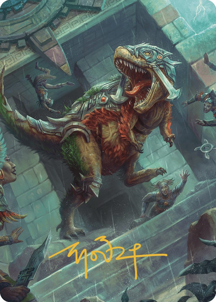 Carnage Tyrant Art Card (Gold-Stamped Signature) [The Lost Caverns of Ixalan Art Series] | Good Games North