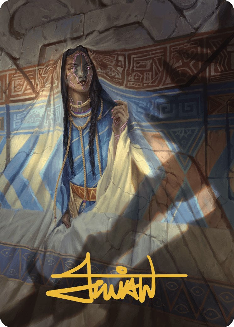 Whispersilk Cloak Art Card (Gold-Stamped Signature) [The Lost Caverns of Ixalan Art Series] | Good Games North