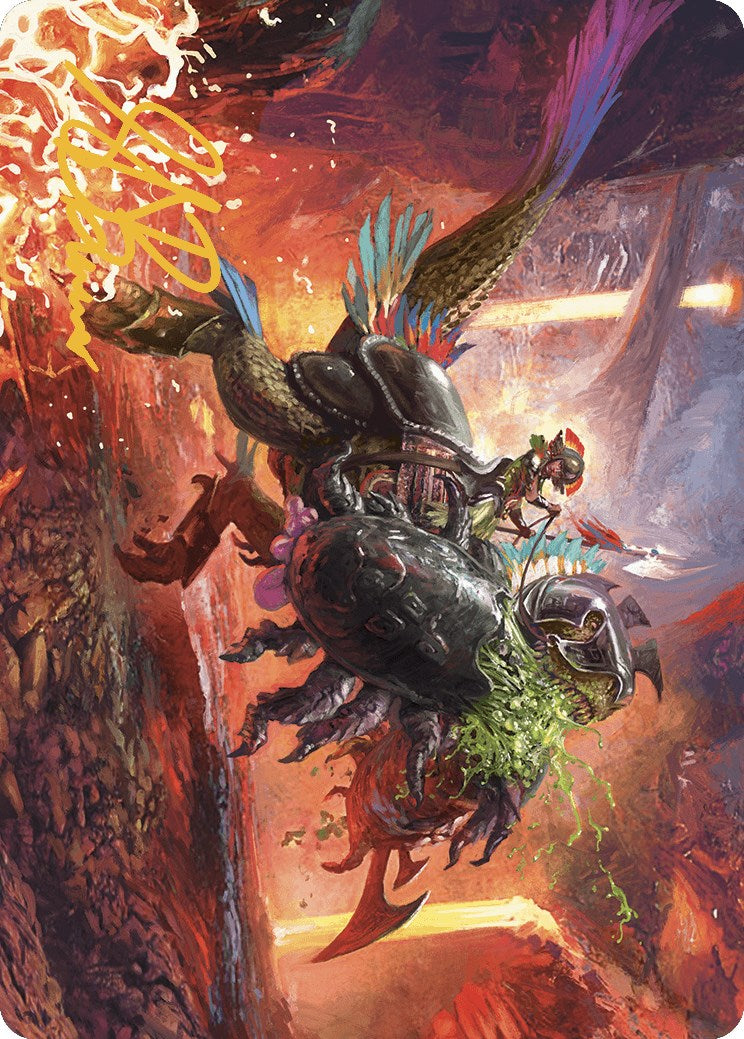 Triumphant Chomp Art Card (Gold-Stamped Signature) [The Lost Caverns of Ixalan Art Series] | Good Games North