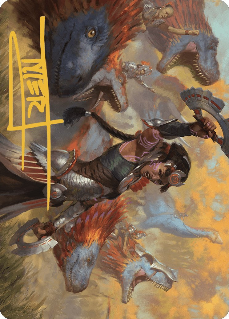 Huatli, Poet of Unity Art Card (Gold-Stamped Signature) [The Lost Caverns of Ixalan Art Series] | Good Games North